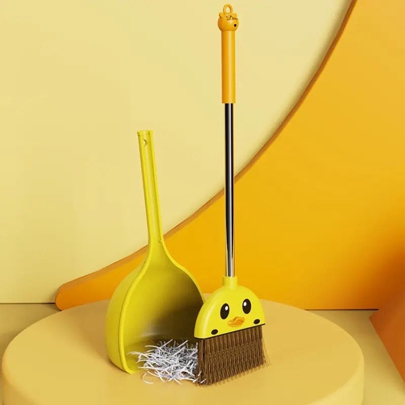 Yellow Duck Broom And Dustpan Set, Cartoon Toddler Broom Set, Plastic Standing for Little Housekeeping Helper, Cute Mini Broom with Dustpan, Kids Mini Sweeping Broom Set, Kids Play House Cleaning Toy, Multifunctional Broom And Shovel Yellow Duck Broom And Dustpan Set, Cartoon Toddler Broom Set, Plastic Standing for Little Housekeeping Helper, Cute Mini Broom with Dustpan, Kids Mini Sweeping Broom Set, Kids Play House Cleaning Toy, Multifunctional Broom And Shovel